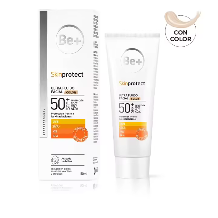 Be+ SKINPROTECT Ultra Fluido Facial con color SPF50+ 50ML - 1