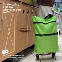 Carro De Compras Portátil Pequeño Para Uso Doméstico Con Ruedas Plegable Y Bolsa Trasera Iluminado Carrito De Compra Ligero - details 1