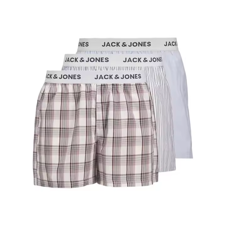 Jack&Jones – Hombre – Multicolor – Pack de 3 Bóxers Holgados, Algodón, Cintura Elástica, Máxima Comodidad - 1