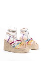Sandalias cuñas altas con plataforma de espartos para mujer con tiras cruzadas Mynzi - details 7