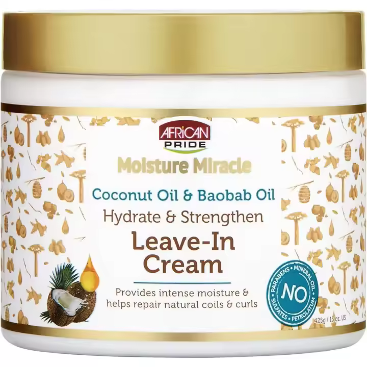 African Pride Bellas Extensiones con Crema Sin Enjuague de Coco y Baobab 15 Oz - 1