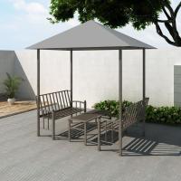 vidaXL Pérgola Jardín Mesa Bancos Cenador Marquesina Pabellón Baldaquín Mueble Color Antracita,  Taupé,  Blanco y mas - details 2