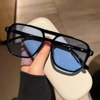 Gafas De Sol Vintage Unisex Grandes Cuadradas Marcas Diseñador Lente Negro UV400 Para Hombre Y Mujer Gafas De Moda Para Ciclismo - details 0
