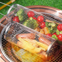 Cesta De Asado En Acero Inoxidable Para Camping Y Exterior Malla Redonda Para BBQ En Campamento Cesta De Barbacoa Portátil Con Ruedas - details 4