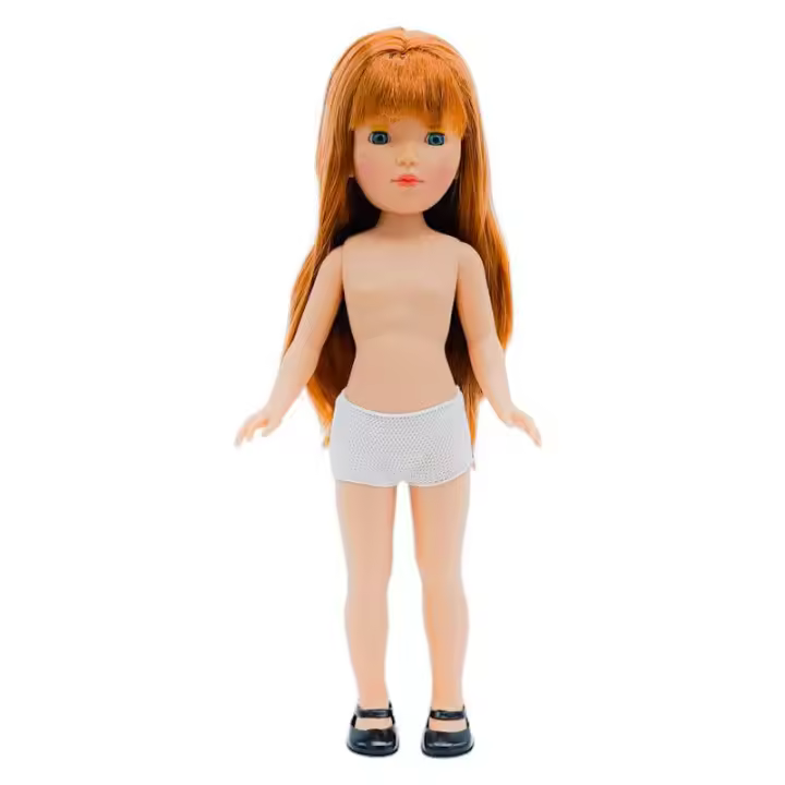 Folk Artesanía Muñeca Desnuda Pepa's Vidal Rojas Dolls Original Colección 41 Cm | Piel Blanca con Pecas | Pelo Liso Largo - 1