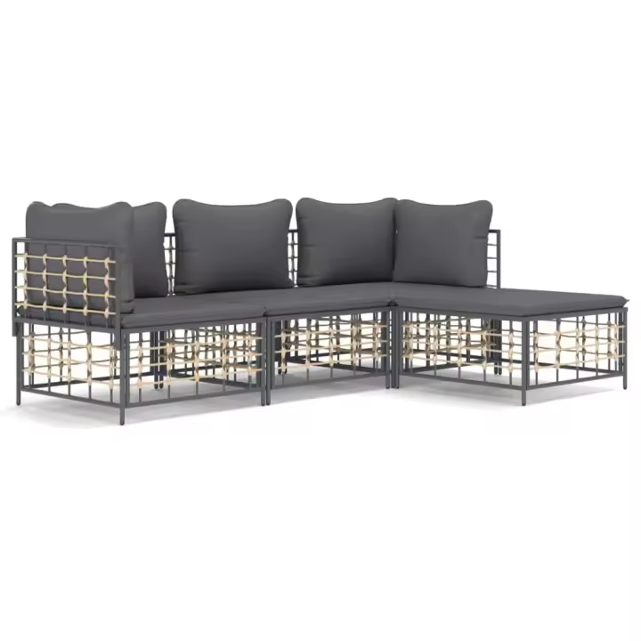 VidaXL Conjunto de jardín Rafaella 4 piezas 80x214x142 cm - 1