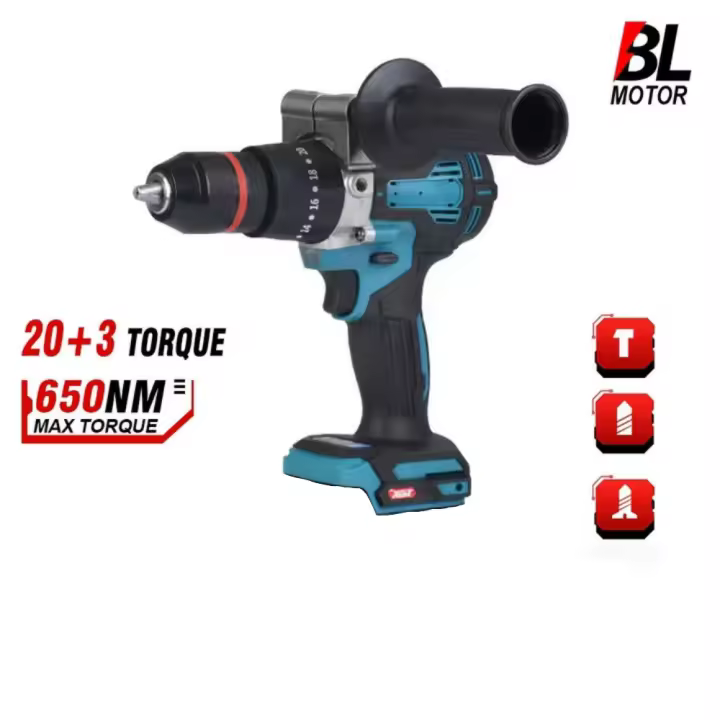 Taladro eléctrico inalámbrico sin escobillas, destornillador de impacto de 1500W, 13MM, 650NM, baterías de iones de litio, herramienta eléctrica para batería makita de 18v - 1