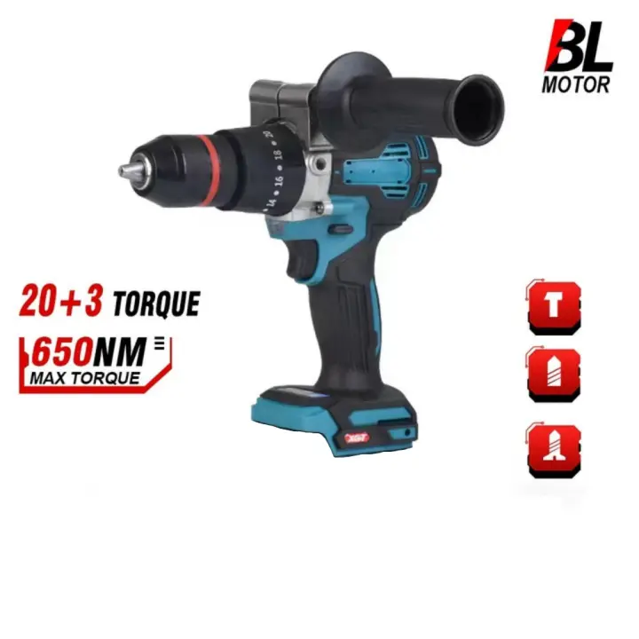 Taladro eléctrico inalámbrico sin escobillas, destornillador de impacto de 1500W, 13MM, 650NM, baterías de iones de litio, herramienta eléctrica para batería makita de 18v - 1