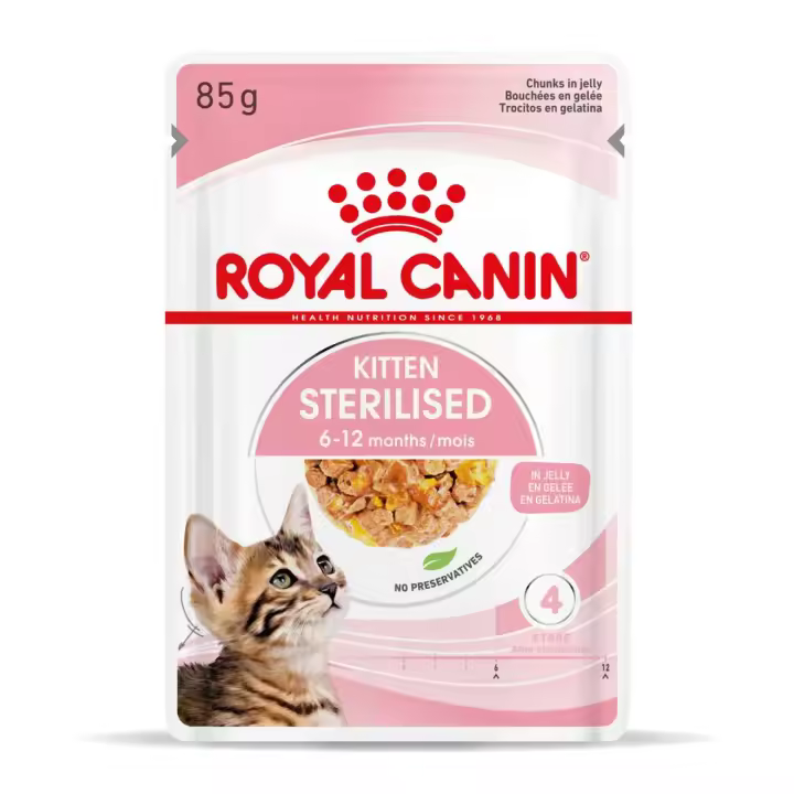 ROYAL CANIN  FELINE KITTEN STERILISED POUCH GELATINA CAJA 12X85GR - 1