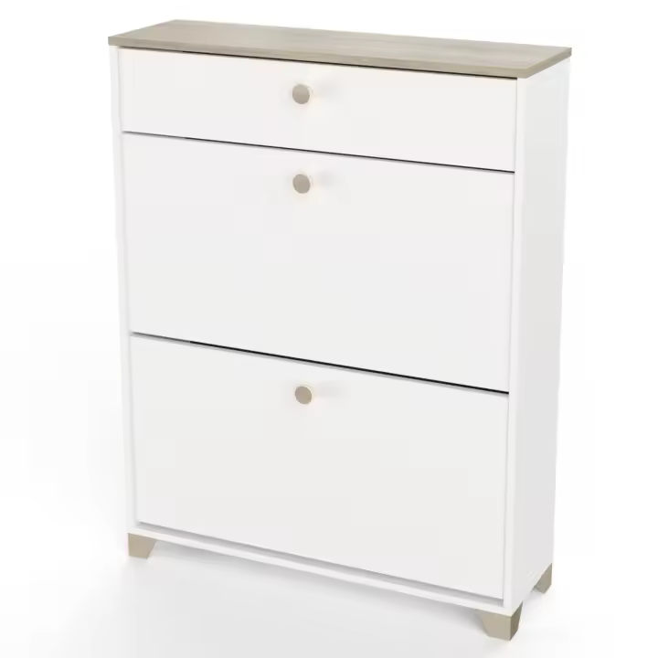 Miroytengo Zapatero Pasillo o Recibidor Blanco Mate y Roble Kronberg 81x104x24 cm - 1