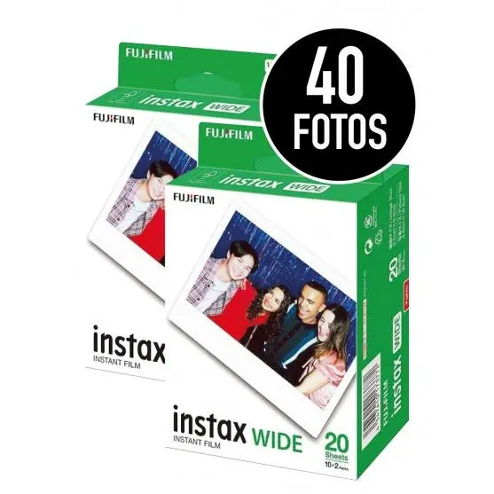 INSTAX Pack Película Instax Wide – 40 Fotos (2 cajas de 20) para cámaras Instax Wide - 1