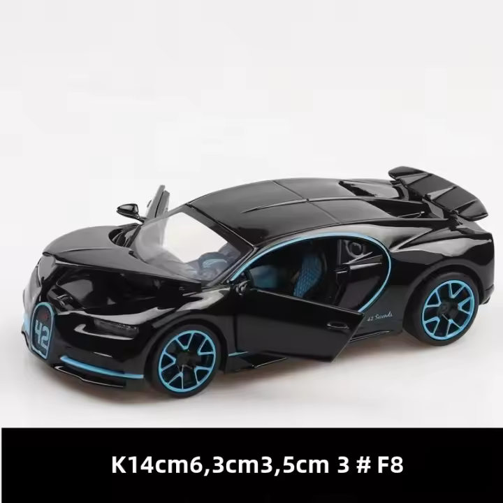 Modelo De Coche De Lujo Bugatti Chiron 1:32 En Aleación De Metal Con Sonido Y Luz Colección Para Niños Simulación De Deportivo - 1