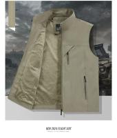 Chaleco De Verano Para Hombre Chaleco Sin Mangas Táctico Impermeable Para Caza Pesca Camping Con Bolsillos Y Cola De Caballo Casual - details 14