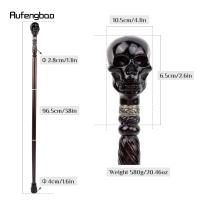 Bastón De Madera Creativo Con Diseño De Calavera De Diablos Negro Para Moda Y Cosplay Decorativo 93cm Con Punta De Goma Para Senderismo - details 2