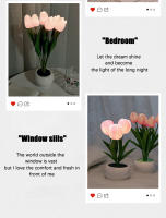 Lámpara De Noche LED En Forma De Tulipán Para Dormitorio Lámpara De Mesa Simulación De Ramo De Flores Atmosfera Romántica Regalo De Cumpleaños Decoración Del Hogar - details 6