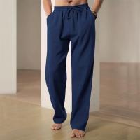 Pantalones De Algodón Y Lino Para Hombre Pantalones De Vacaciones Hawái Pantalones De Playa Transpirables Ropa Versátil Casual Para Calle - details 6