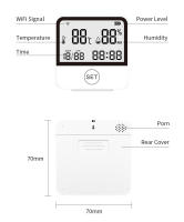 Sensor De Temperatura Y Humedad Inteligente WiFi Eleopard Con Pantalla LCD De Retroiluminación Indicador Térmico Interior Soporte Alexa - details 11