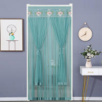 Nueva Cortina De Puerta Para El Verano a Prueba De Mosquitos Lace Lateral Fly Para Dormitorio Cocina Doble Capa Cortinas Translúcidas - details 5
