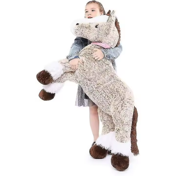 Juguetes rellenos caballo gigante de la felpa, juguete relleno realista del pony para los niños - 1