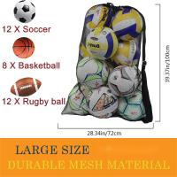 Bolsa Deportiva De Malla Grande Con Correa Y Cordón Para Almacenar Equipamiento De Baloncesto Voleibol Béisbol Y Natación - details 11