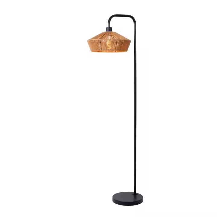 Lucide YUNKAI - Lámpara de suelo - Ø 40 cm - 1xE27 - Natural - 1
