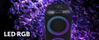 Vieta Pro Altavoz High-Watts Party 2, Bluetooth con True Wireless, 100 W, Reproductor USB, LED RGB, Entrada de micrófono, Entrada Auxiliar, batería de 9 Horas - details 1