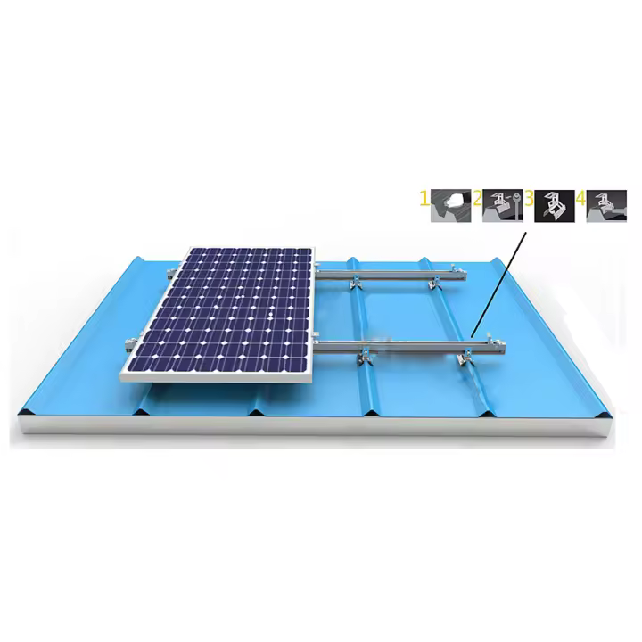 Plusenergy - Estructura Alu Tejado Sandwich Chapa 2 paneles - 1