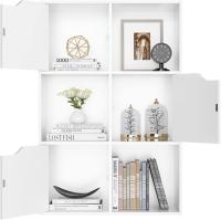 MIRAMAX-Estantería Madera, Mueble Almacenaje para Libros, con 6 Cubos y 3 Puertas, para Oficina, Estudio, Salón, Moderno, 59 x 29 x H90 cm - details 3