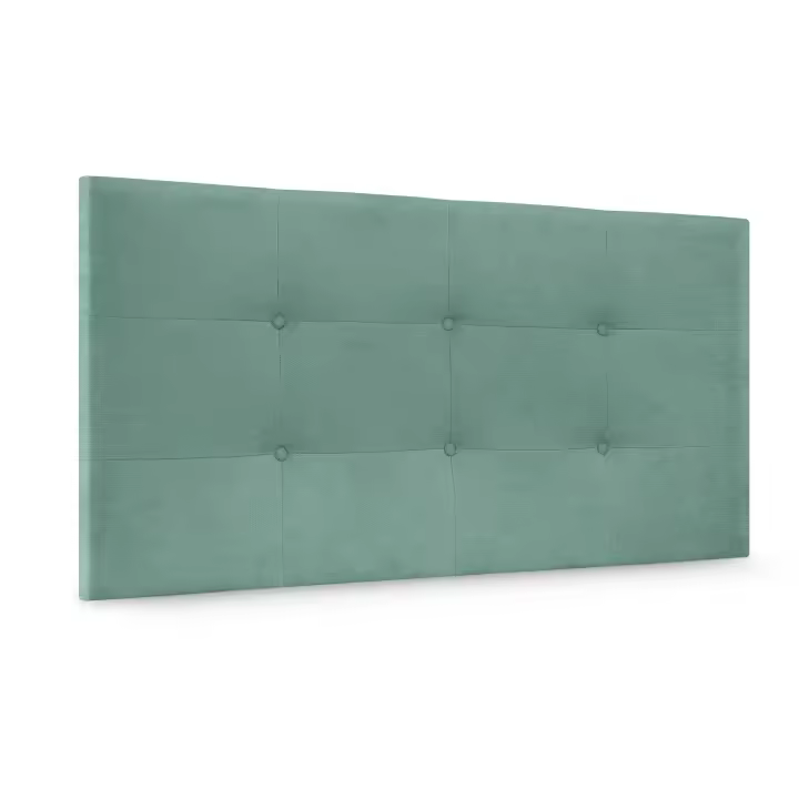 DHOME Cabecero Capitone Tapizado Polipiel o Tela Acualine con 8cm de Grosor Cabezales de Cama Acolchado Capitoné Cabeceros de Cama (Verde Agua Tela) - 1