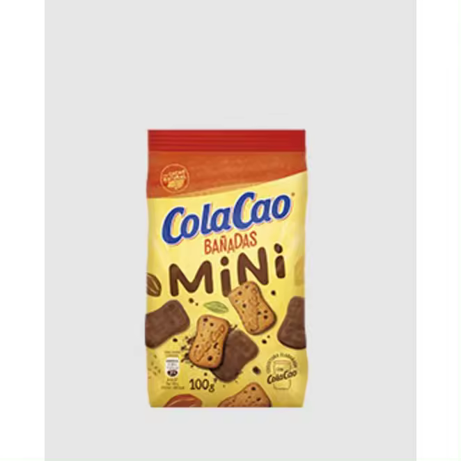 ColaCao Mini Galletas bañadas y con pepitas de chocolate - Pack de 12 paquetes de 80g - 1
