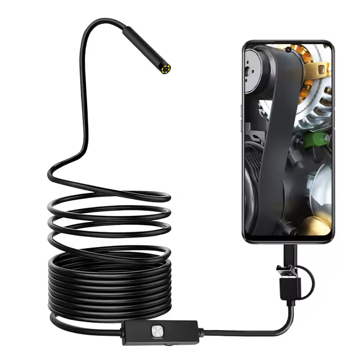 Cámara De Endoscopio Android Con 6 LED Ajustables IP67 Impermeable 1m 2m 5m Micro Cámara De Inspección Video Tubo Serpiente Borescope - 1