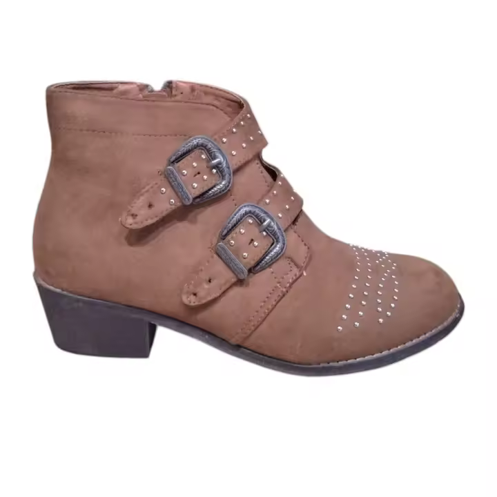 Botines de Mujer Cowboy, Camperos Camel, Otoño Invierno, Caña Baja, Tacón Bajo Ancho, Moda Joven Casual - 1