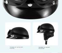 Casco De Cuero Vintage Para Harley Para Hombres Y Mujeres Casco De Invierno Cálido Universal Ligero Medio Para Bicicletas Eléctricas Regalo Genial - details 5