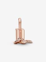 Pandora - Charm colgante de candado y llave - Baño de oro rosa de 14 k - details 1