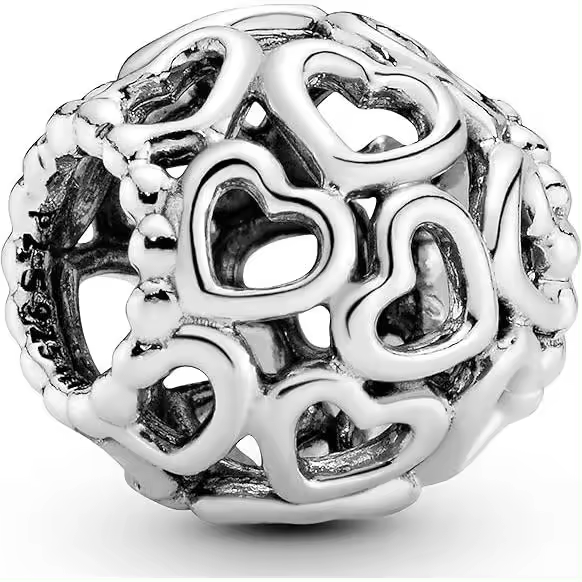 PANDORA Dijes calados con diseño integral de Corazones - 1