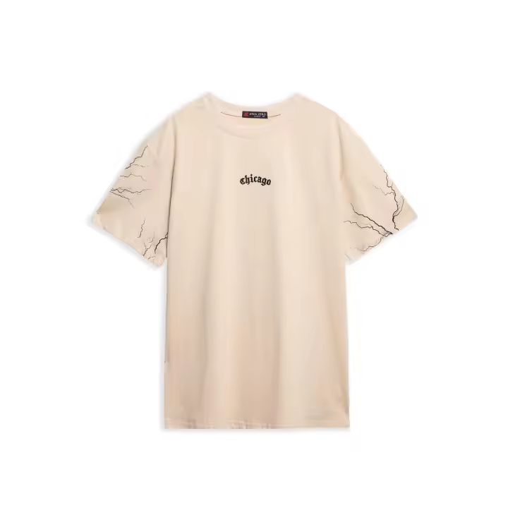 Camiseta Area Zero Beige Chicago Thunder Ball Oversized Tee - 1