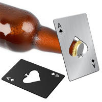 Aguja De Botella Creativa En Forma De Poker Tamaño De Tarjeta De Crédito De Acero Inoxidable Para Barra Restaurante Cerveza Herramienta De Apertura De Cans Regalo - details 1