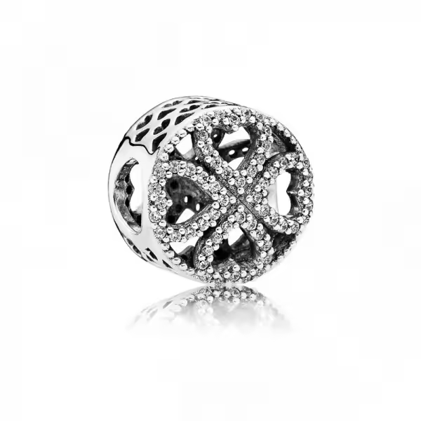 PANDORA Charm Plata de Ley Pétalos de Amor Diseño Elegante Joyería Mujer - 1
