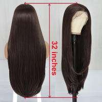 Pelucas Sintéticas De Encaje Frontal X-TRESS Para Mujer Color Negro Textura Larga Recta Densidad 150% Uso Diario Capa Promedio - details 2