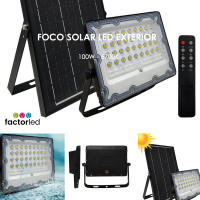 FACTORLED FOCO PROYECTOR LED SOLAR CON MANDO A DISTANCIA, 100W LUZ BLANCA 5700K, IP65 EXTERIOR RESISTENTE AL AGUA PERFECTOS PARA JARDIN, PATIOS, GARAJES. - details 0