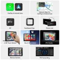 Radio De Coche GrandNavi Universal 7 Pulgadas Con CarPlay Y Android Auto Pantalla Táctil Bluetooth AUX USB Multimedia Video Player - details 1