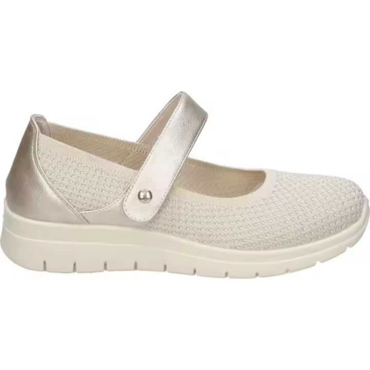 AMARPIES | Zapatos con Cuña Amarpies para Mujer – Zapatos Cómodos en Color Platino con Detalles – Zapato Casual con Velcro – Cuña Baja y Cómoda – Versátiles – Combinable – Modelo AMD28398 - 1