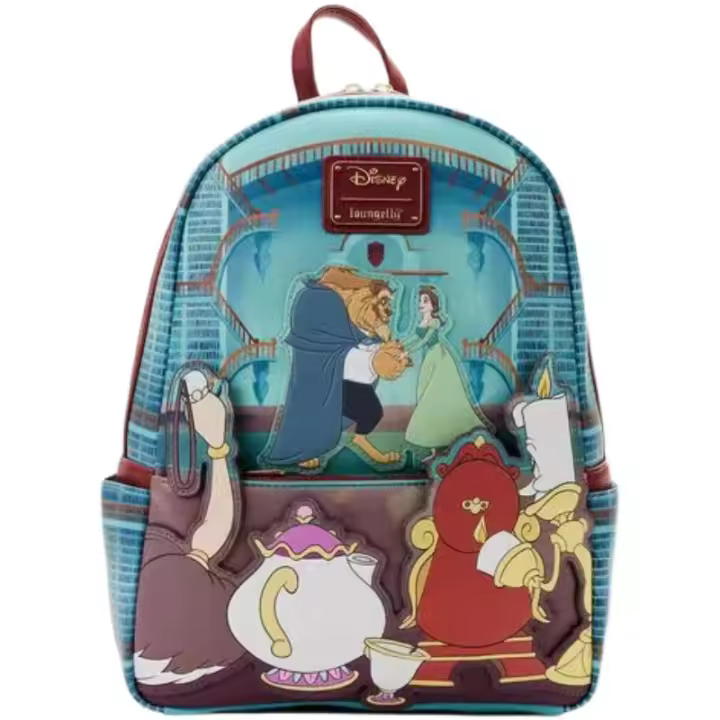 Mochila De Librería Disney Beauty And the Beast De Loungefly Para Mujeres Y Niñas Bolso Casual De Hombro Regalo Para Niños - 1