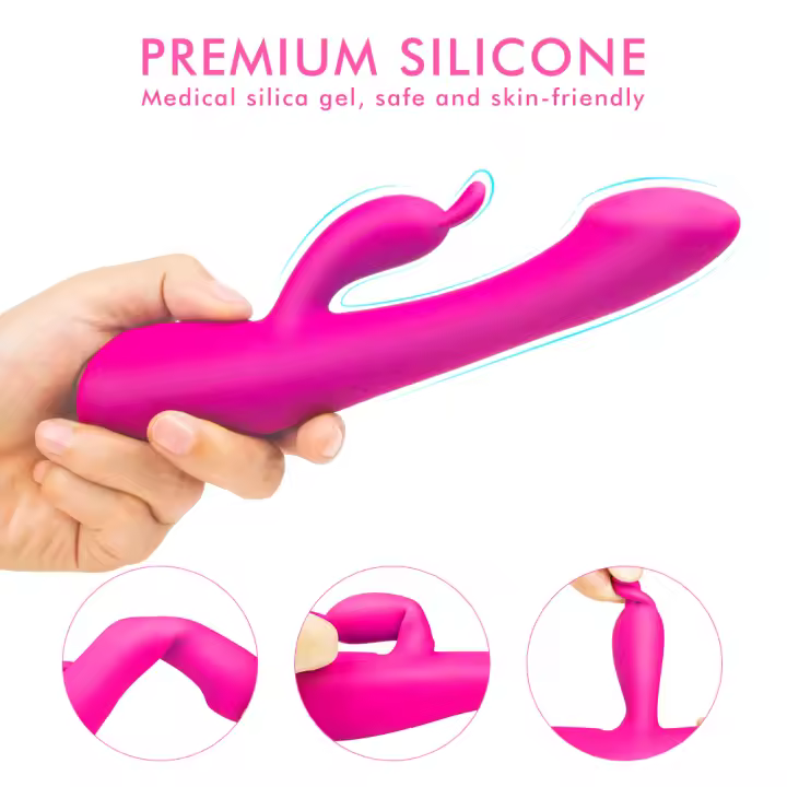Vibrador Doble Motor Punto G y Clítoris para Mujer, Estimulador Clitorial 9 Modos Vibración, Vibrador Silicona Médica Impermeable IPX7, Juguete Sexual Recargable USB - 1