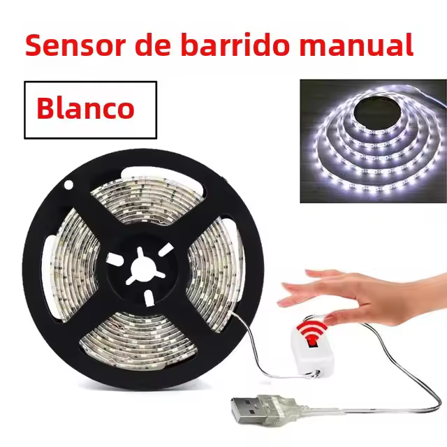 Tira LED 1-5M Luz Nocturna Blanca Para Armario De Cocina TV Con Sensor De Movimiento 2835 DC 5V USB Luz De Mano Cubierta - 1