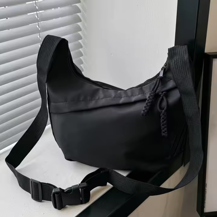 Bolso De Hombro Mini Estilo Callejero Neutro Ligero Para Llevar Artículos De Fitness Y Casual Unisex Con Cremallera Y Material De Nylon - 1