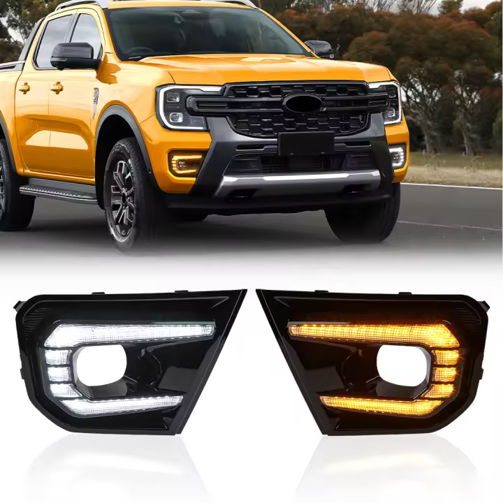 Luces Diurnas LED Para Ford Ranger 2022 2023 Wildtrak XLT Sport Platinum DRL Antena Delantera 12V Auto Con Función De Señal - 1