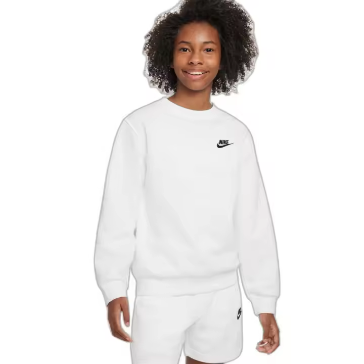 Sudadera Nike Nsw Club Flc Crew Blanco Hoodie Fd3006-100 - 1