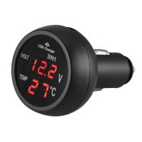 Voltímetro Digital Para Coche Universal 12V 24V Con Cargador USB Medidor De Tensión Y Temperatura Pantalla LED Instalación Frontal Material ABS Y Componentes Electrónicos - details 4