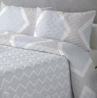 Colcha Bicolor Azul Gris - Reversible con 2 Diseños + Fundas de Almohada | Tallas Cama 90  (1 Funda), Cama 135/150 (2 Fundas)  | Termosellada No hace bolitas y Fácil Planchado - details 3